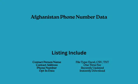 Afghanistan phone number data