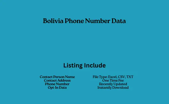 Bolivia phone number data