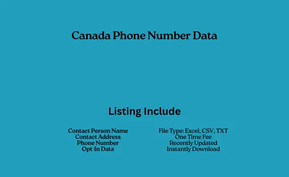 Canada phone number data