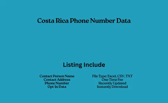 Costa Rica phone number data
