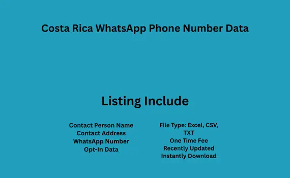 Costa Rica whatsapp phone number data