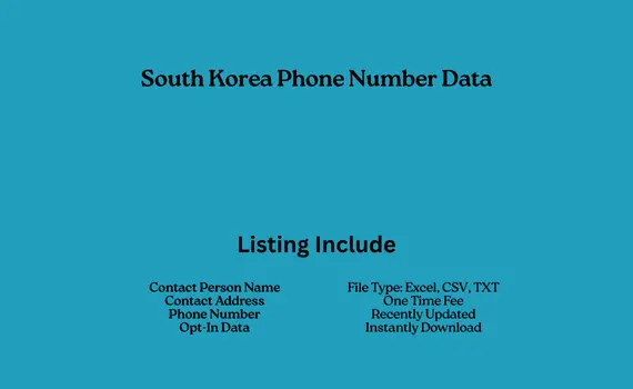 South Korea phone number data